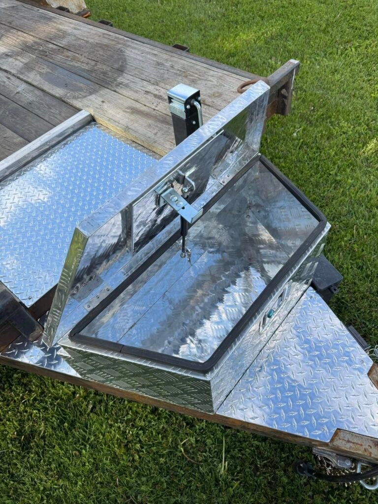 Photo of new diamond plate trailer box addition
