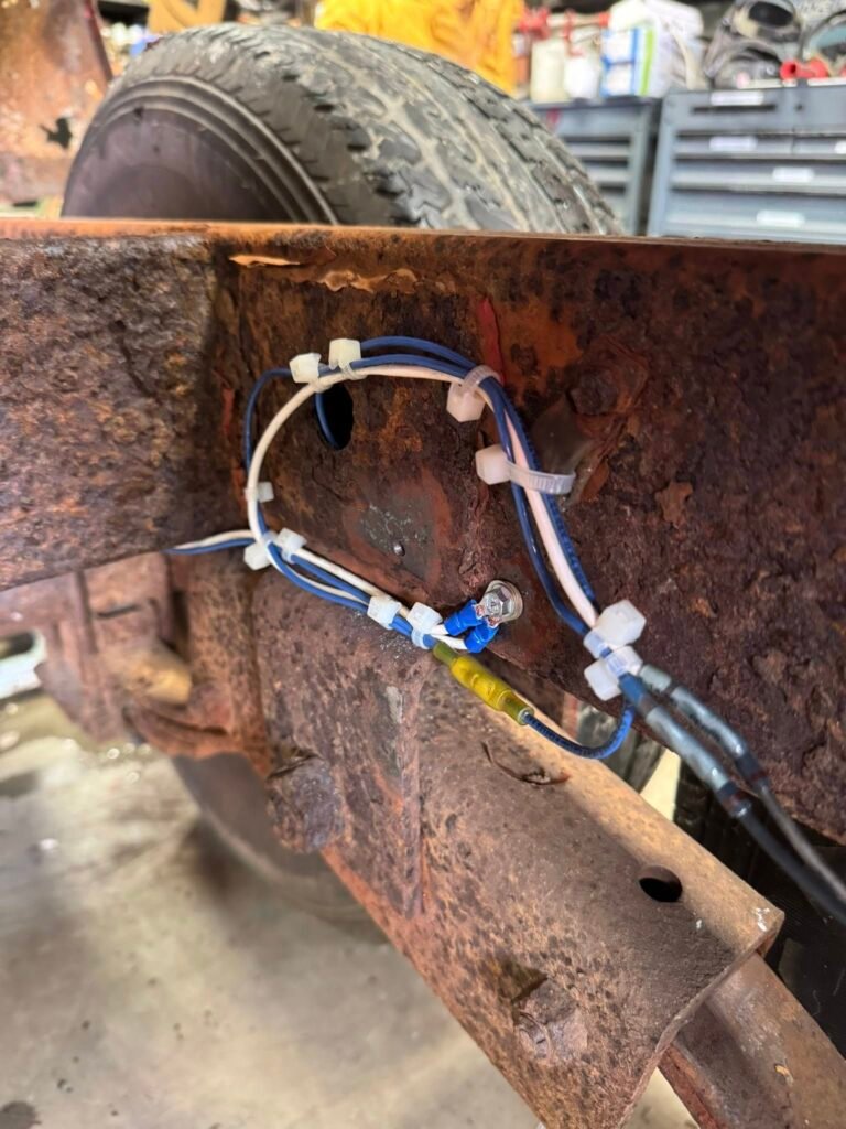 Photo of new wiring for a trailer