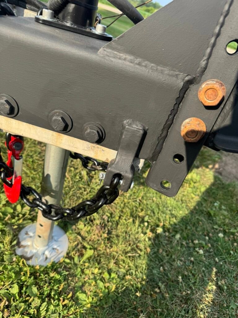 Photo of trailer hitch weld repair and paint